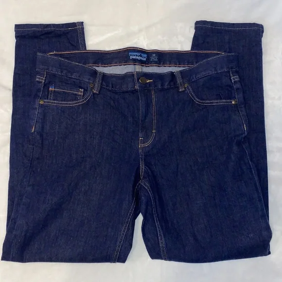 Patagonia Women’s Blue Jeans, 98% Organic Cotton size 32 Slim - Picture 2 of 13